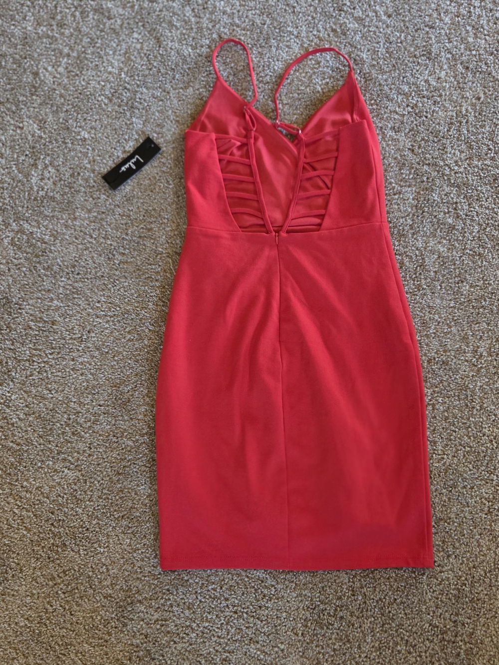 Lulu's NEW Hot Pink Strappy Bodycon Mini Dress
